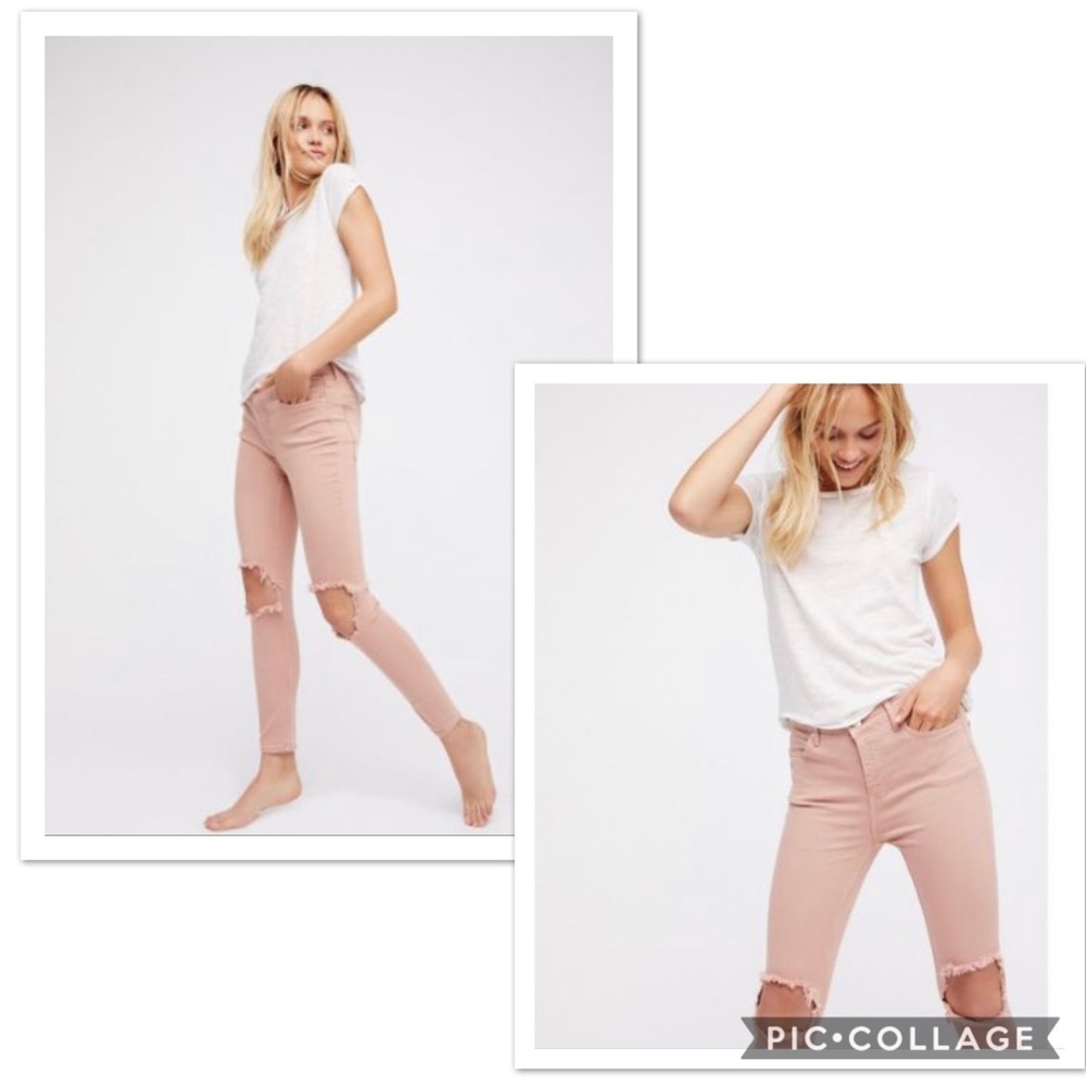 Free People busted knee skinny